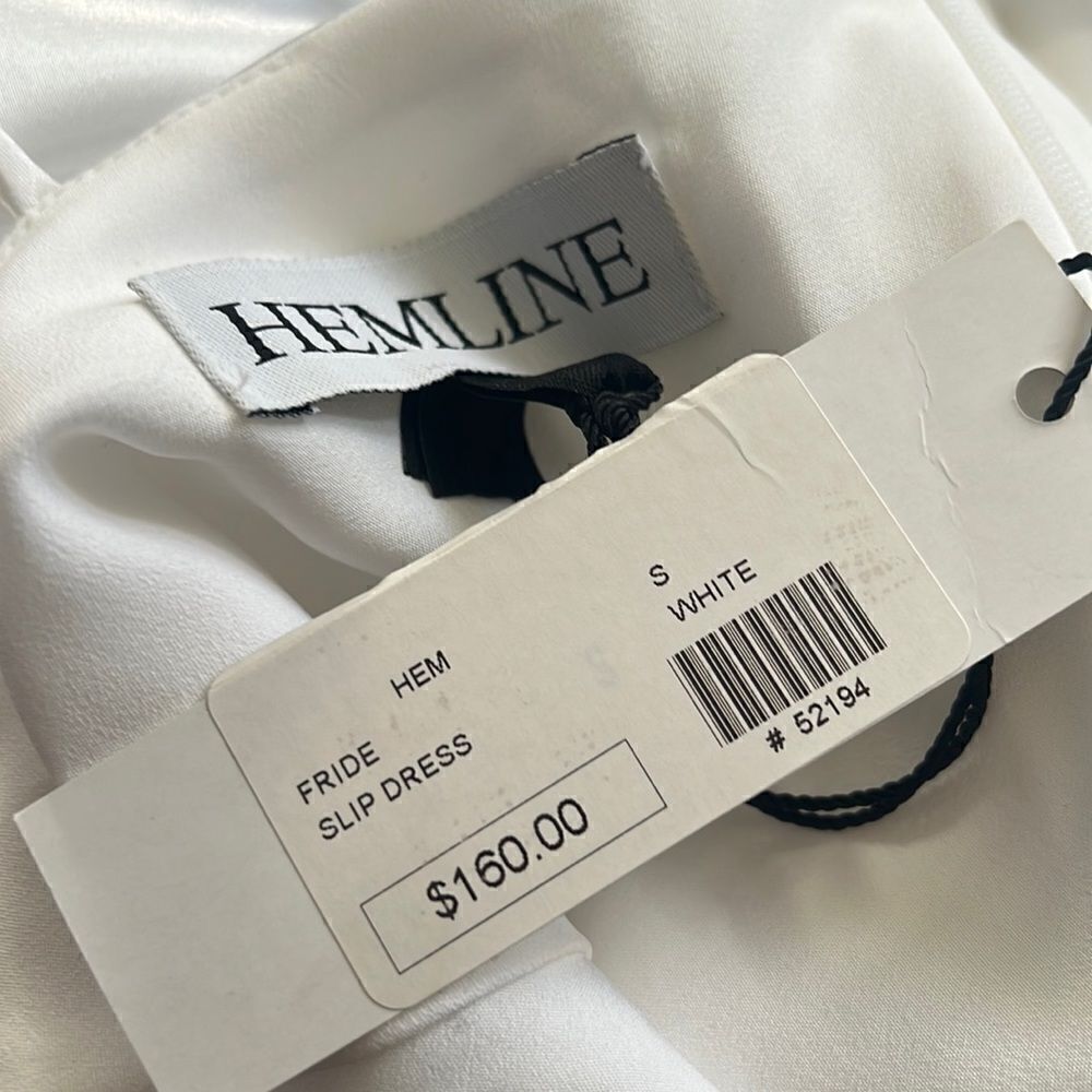 Hemline Frida Slip Dress in White satin nwt small - Picture 4 of 5
